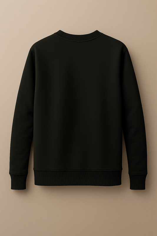 Unisex Black Sweatshirt – 100% Cotton, Soft & Breathable