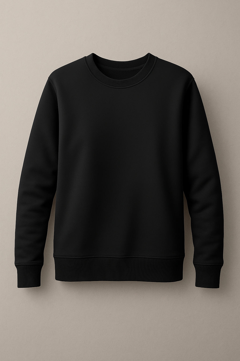 Unisex Black Sweatshirt – 100% Cotton, Soft & Breathable