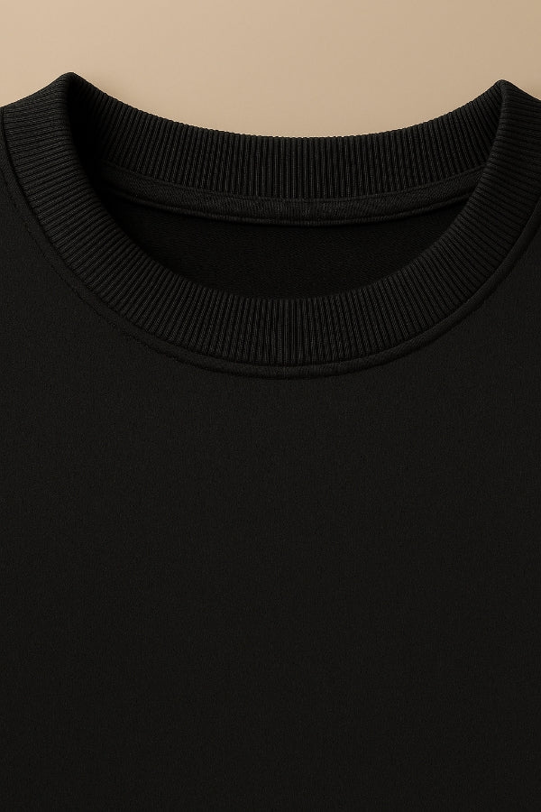 Unisex Black Sweatshirt – 100% Cotton, Soft & Breathable
